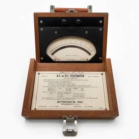 Bitronics Inc. Mr71w150advv Vintage Type Npa A.c./d.c. Voltmeter 0-150v Wood Case Dynamometer