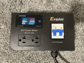 Zh-0082-1 Exqutoo Ac Power Meter 120/240 Vac Nema 5-15p To 5-20r Outlet With Breaker And Vo