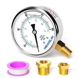 Meanlin Measure 874422234857 100psi Stainless Steel 1/4 Inch Npt 2.5 Face Dial Liquid Fille
