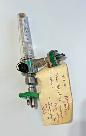 Ohmeda U24966 Oxygen Flowmeter 15 Lpm Medical Gas Flow Meter Ahf U24996 Parts - #bx26