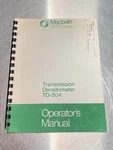 Macbeth Transmission Densitometer TD-504 -users Guide /service Manual Book. Fixed Price $39.99.
