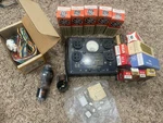 Lot: 5 General Electric 6CD6GA Electron Tubes, Tester, Cb Crystals, Misc. Fixed Price $80.00.