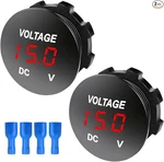 2PCS Dc 12-24 Voltmeter Gauge, Mini Digital Display Led Voltage Wi. Fixed Price $14.99.
