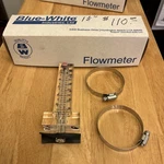 New W/box Blue-white F-30150P Flowmeter. Fixed Price $30.00.