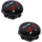 2X Round Red Led Voltmeter Voltage Display 12-24VDC Battery Box, Go Kit, 2PCS.. Fixed Price $14.99.