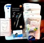 Infrared & Digital Thermometers, Oximeter, Air Purifier, Sanitizer, PM2.5 Masks. Fixed Price $59.99.