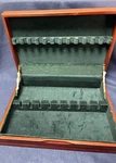 Wallace Silversmiths Cherry Wood Green Velvet Silverware Flatware Box. Fixed Price $25.00.