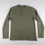 Allsaints Henley Sweatshirt Mens Small Sage Green Thermal Crewneck Long Sleeve. Fixed Price $46.99.