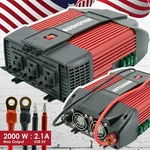 Audiotek 2000W Watt Power Inverter Dc 12V Ac 110V Car Converter Usb Port Charger. Fixed Price $109.99.